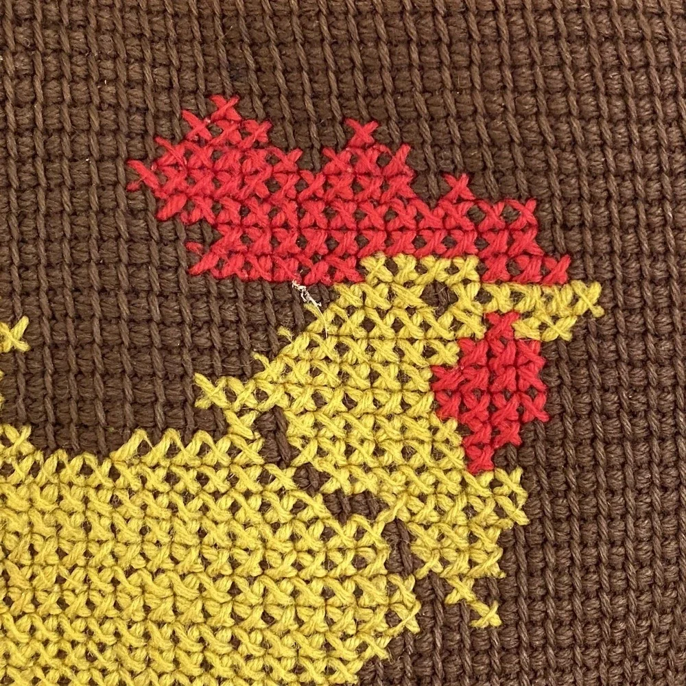 Embroidery Pillow Eagle / Rooster Double Sided  17